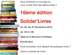 16ème édition de Solidar'livres à Antibes