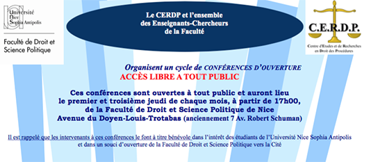 Droit - Conférence CERDP du 2 février : 