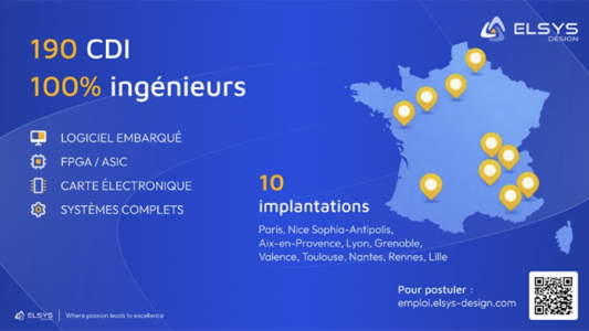 ELSYS Design prévoit de recruter 190 ingénieurs systèmes embarqués en 2026, dont 40 à Sophia Antipolis