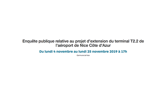 Participez à l'enquête publique concernant le projet d'extension du Terminal 2 de l'aéroport Nice Côte d'Azur