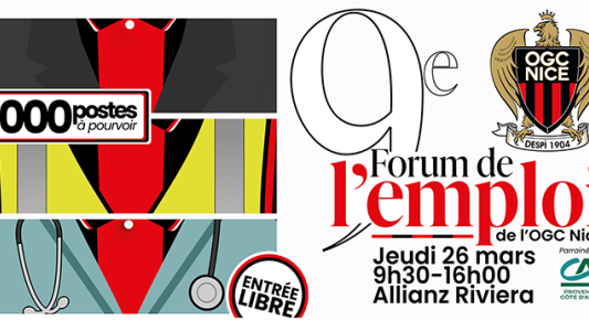 Plus de 1 000 offres d'emploi proposées au Forum de l'Emploi de l'OGC Nice le 26 mars à l'Allianz Riviera