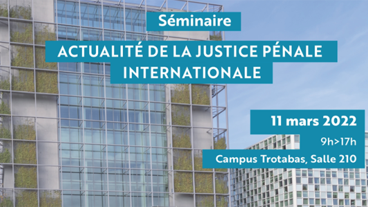 Séminaire LADIE : « Actualité de la justice pénale internationale »