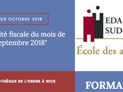 Formation EDA Sud Est : "Actualité fiscale du mois de septembre 2018"