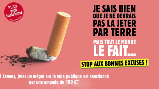Cannes fait la chasse aux mégots sur la voie publique