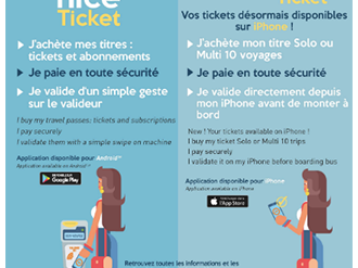 Nouveau : l'application Nice Ticket permet d'acheter des tickets Solo ou Multi 10 voyages sur iPhone