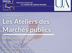 UJA DE NICE : Formation "Marchés publics de services juridiques", en collaboration avec la FNUJA