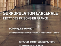 Dominique Simonnot invitée de la faculté de Droit pour une conférence sur le thème de la surpopulation carcérale 
