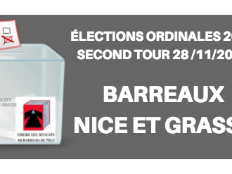 Deuxième tour des élections ordinales aux Barreaux de Nice et Grasse