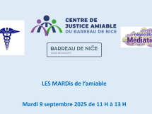 Les "MARDis de l'amiable" explorent la médiation dans le secteur de la santé à Nice le 9 septembre