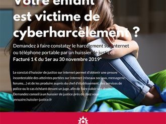 Les Huissiers s'engagent à l'occasion de la journée de lutte contre le harcèlement à l'école le 7 novembre