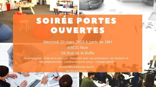 L'ESCG Nice vous invite à sa Soirée Portes Ouvertes le 20 mars