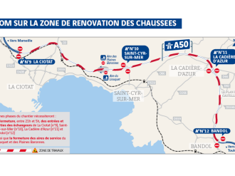 Rénovation des chaussées de l'autoroute A50 entre La Ciotat et Bandol