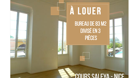 À LOUER : Bureau de 83 m² divisé en 3 pièces (15 m² + 28 m² + 30 m²) Cours Saleya - Nice