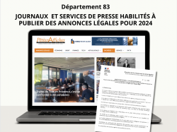 Département du Var : Journaux et services de presse en ligne habilités à publier des annonces légales en 2024