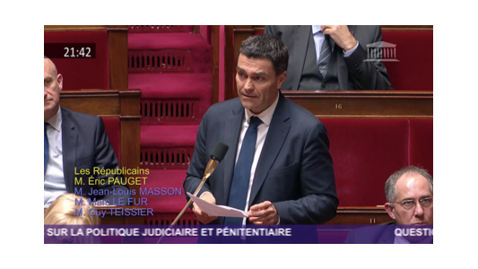Question du député Eric Pauget à Nicole Belloubet sur la reforme de la carte judiciaire et son impact sur le TGI de Grasse