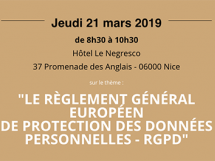 Café de l'audit de la CRCC Aix-Bastia sur le RGPD au Negresco le 21 mars !