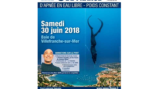 Championnat de France d'apnée à Villefranche sur Mer le 30 juin 
