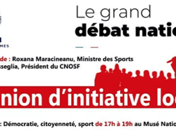Réunion d'initiative citoyenne sur le thème "Démocratie, Citoyenneté et Sport" le 27 février 2019