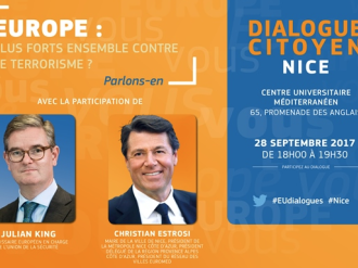 " Europe : plus forts ensemble contre le terrorisme ?" Dialogue citoyen - Nice (28/09)