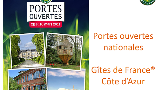 Les Gîtes de France Côte d'Azur ouvrent leurs portes les 25 et 26 mars !