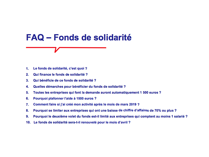 Fonds de solidarité : (…)