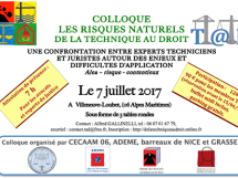 COLLOQUE : LES RISQUES NATURELS DE LA TECHNIQUE AU DROIT