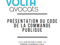 Présentation du Code de la Commande publique le 21 juin à La Verrière Nice