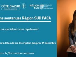 Université Côte d'Azur propose des Formations courtes et modulaires soutenues financièrement par la Région SUD PACA