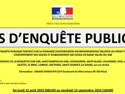 Avis d'enquête publique sur le projet de confortement des digues et d'abaissement des seuils en basse vallée du Var