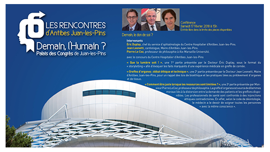 Rencontres d'Antibes Juan-les-Pins : " Demain le don de soi ?" ce samedi !
