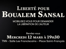 Nice : Rassemblement pour la libération de Boualem Sansal le mercredi 12 mars à 19h30