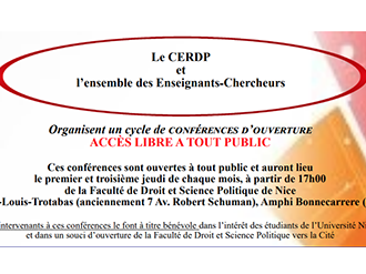 CERDP : le programme des conférences