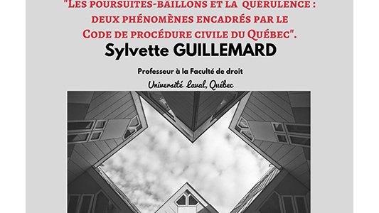 Conférence CERDP : "Les poursuites-bâillons et la quérulence : deux phénomènes encadrés par le Code de procédure civile du Québec"