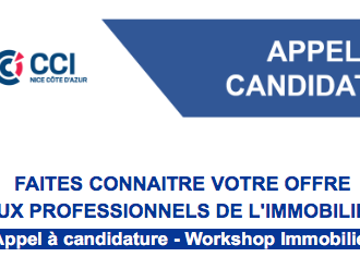 Appel à candidature de la CCI NCA : startups venez faire connaître votre offre à 200 professionnels de l'immobilier