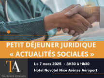 Droit social : Talliance Avocats organise un déjeuner juridique sur les dernières actualités législatives et jurisprudentielles