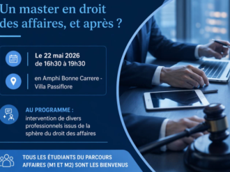 Conférence sur les métiers d'affaires : un master en droit des affaires, et après ?