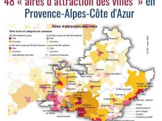 48 aires d'attraction des villes en Provence-Alpes-Côte d'Azur