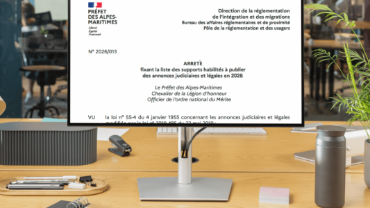Journaux et services de presse en ligne habilités à publier des annonces légales pour l'année 2026 pour le département 06 (Alpes-Maritimes)