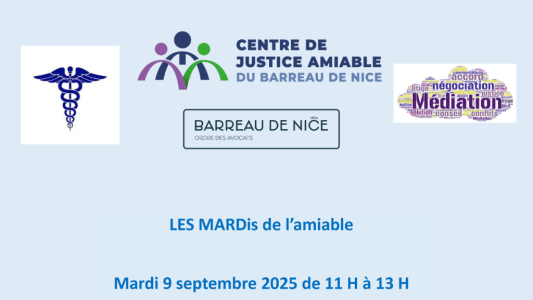 Les "MARDis de l'amiable" explorent la médiation dans le secteur de la santé à Nice le 9 septembre