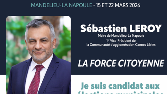 Sébastien Leroy annonce sa candidature aux municipales à Mandelieu-La Napoule