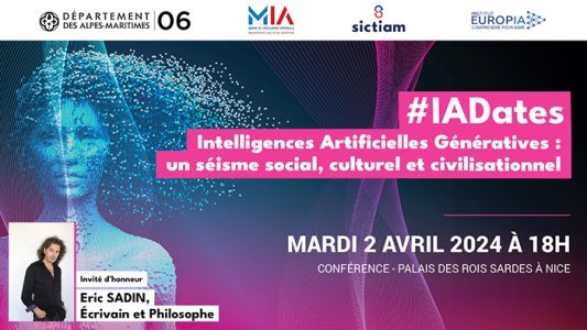  Conférence « Intelligences Artificielles génératives : un séisme social, culturel et civilisationnel » avec Éric Sadin, Philosophe