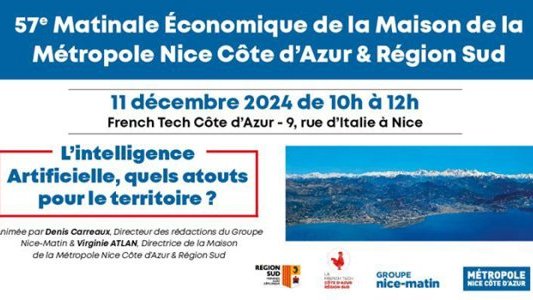 L'Intelligence Artificielle : quels atouts pour le territoire ? rendez-vous à la 57e matinale économique le 11 décembre à Nice