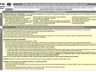 Notice du formulaire M'BE Placement collectif