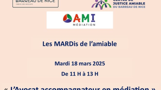 MARDi de l'amiable : « l'avocat accompagnateur en médiation »