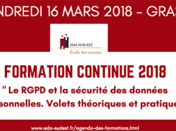 Formation EDA Sud Est : "Le RGPD et la sécurité des données personnelles. Volets théoriques et pratiques"