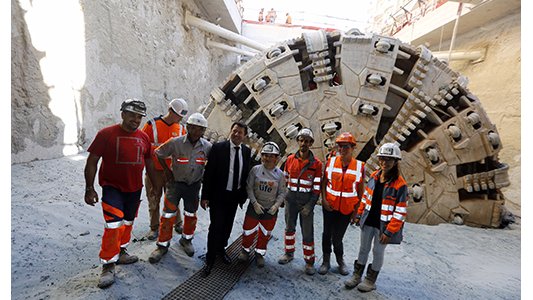 Tramway à Nice : Le tunnelier Catherine est bien sorti de terre