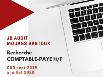 EMPLOI - Cabinet comptable recrute COMPTABLE-PAYE HF (CDD)