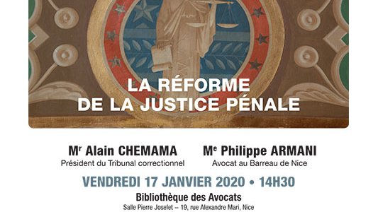 Formation ADAIPE : " la re ?forme de la Justice pe ?nale" le 17 janvier à Nice