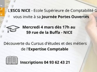 Journée Portes Ouvertes - ESCG Nice : les métiers du chiffre vous ouvrent leurs portes le 4 mars