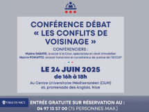 NICE : Conférence-débat sur les conflits de voisinage au CUM